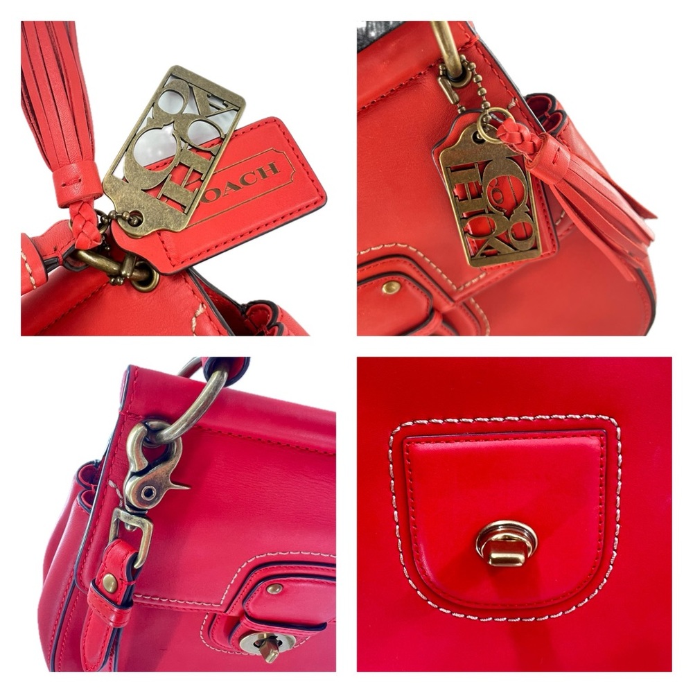 Coach Willis Legacy 70th Anniversary Vermillion Leather Handbag 19132 (2012) - Picture 10 of 17